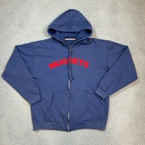 Vtg‎ Moonlight Graham Nuggets Full Zip Hoodie Spellout Mens Size Large Blue